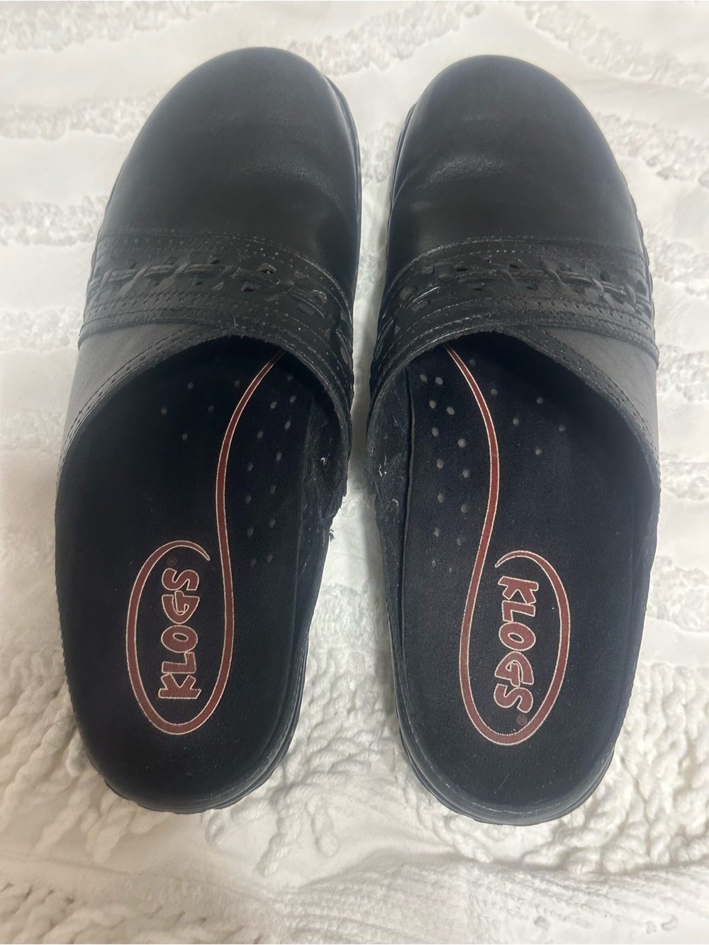 Klogs Black Perforated Slip-On Clogs